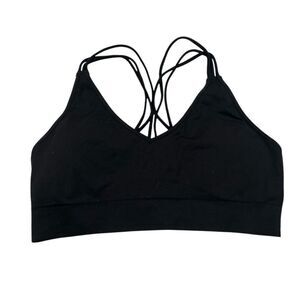 NEW Fabletics Black Strappy Sports Bra
